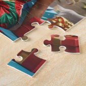Afro-Amerikaanse diva kleurrijk feestelijk kerstfe Legpuzzel (Zijkant)