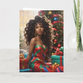 Afro-Amerikaanse Diva Kleurrijke Kerst Kaart (Achterkant)