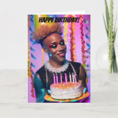 Afro-Amerikaanse Drag Queen Grappige Verjaardag Kaart (Voorkant)