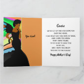 Afro-Amerikaanse Elegant Neef Happy Moederdag Kaart (Binnen)