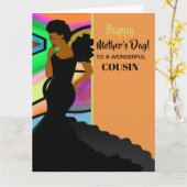 Afro-Amerikaanse Elegant Neef Happy Moederdag Kaart (Gele Bloem)