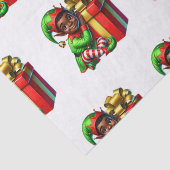 Afro-Amerikaanse Elf Kerst Tissue Paper Tissuepapier (Detail)