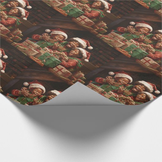 Afro-Amerikaanse Elfs Cadeaupapier (Hoek)