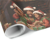 Afro-Amerikaanse Elfs Cadeaupapier (Rol Hoek)