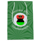 Afro-Amerikaanse engel kerstvlag gepersonaliseerd Medium Cadeauzakje (Voorkant)