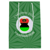 Afro-Amerikaanse engel kerstvlag gepersonaliseerd Medium Cadeauzakje (Achterkant)