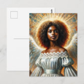 Afro-Amerikaanse engel met halo Briefkaart (Voorkant / Achterkant)
