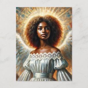 Afro-Amerikaanse engel met halo Briefkaart