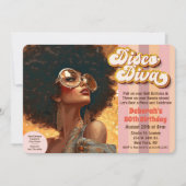 Afro-Amerikaanse Ethnische Disco 70er Uitnodiging (Voorkant)