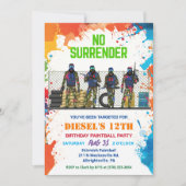 Afro-Amerikaanse etnische Paintball uitnodiging (Voorkant)