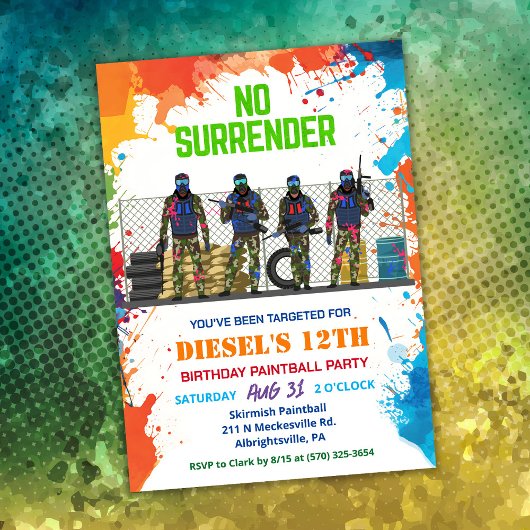 Afro-Amerikaanse etnische Paintball uitnodiging