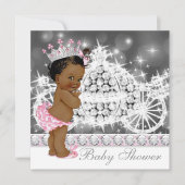 Afro-Amerikaanse etnische prinses Baby shower Kaart (Voorkant)
