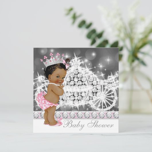 Afro-Amerikaanse etnische prinses meisje Baby show Kaart (Staand voorkant)