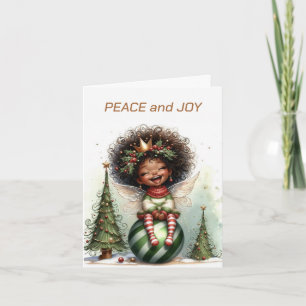 Afro-Amerikaanse Fairy Christmas Kaart