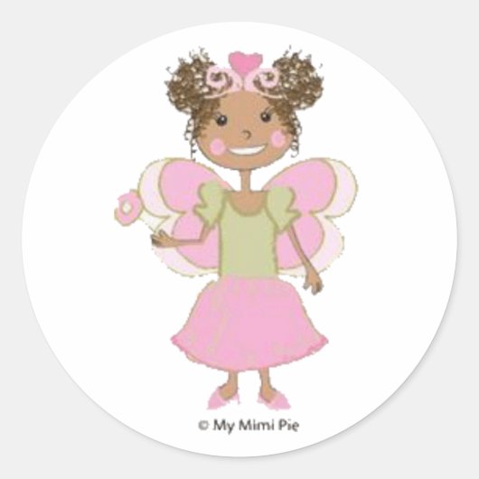 Afro-Amerikaanse Fairy Princess Sticker (Voorkant)
