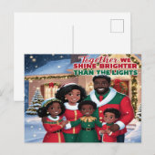 Afro-Amerikaanse familie kerst Briefkaart (Voorkant / Achterkant)