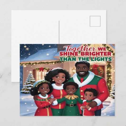 Afro-Amerikaanse familie kerst Briefkaart (Voorkant / Achterkant)