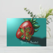 Afro-Amerikaanse fee en aardbei Verjaardag Kaart (Staand voorkant)