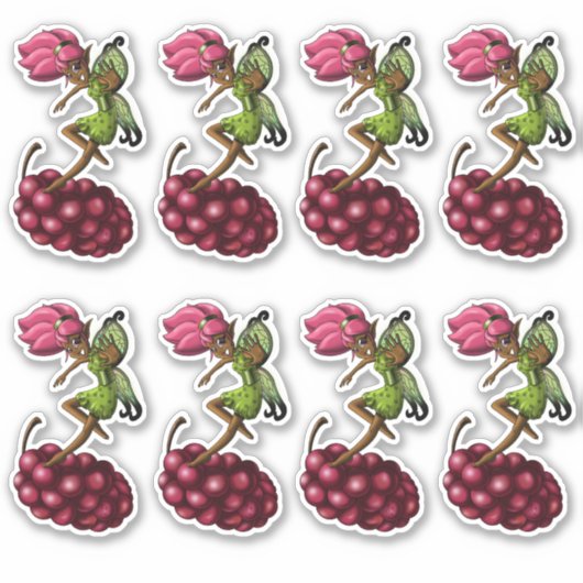 Afro-Amerikaanse fee en druif Sticker (Voorkant)