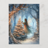 Afro-Amerikaanse fee versiert kerstboom Briefkaart (Voorkant)