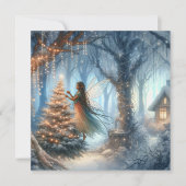 Afro-Amerikaanse fee versiert kerstboom Feestdagenkaart (Voorkant)