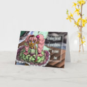 Afro-Amerikaanse fee vlinder vleugels verjaardag Kaart (Gele Bloem)