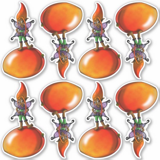 Afro-Amerikaanse feeën en fruit Sticker (Voorkant)