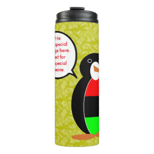 Afro-Amerikaanse Feestdag Mevrouw Pinguïn Praat Thermosbeker
