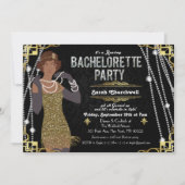 Afro-Amerikaanse Flapper Bachelorette uitnodiging (Voorkant)
