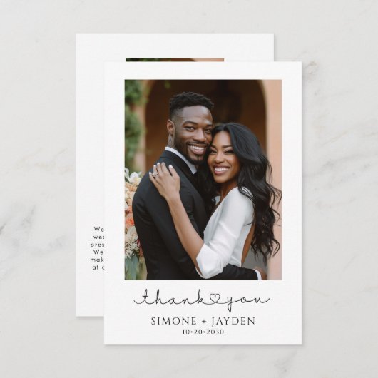 Afro-Amerikaanse foto bruiloft Dank u Bedankkaart (Voorkant / Achterkant)