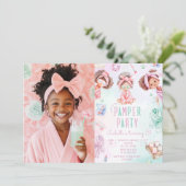 Afro-Amerikaanse Foto Pamper partij Verjaardag Kaart (Staand voorkant)