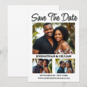 Afro-Amerikaanse foto save the date trendy (Voorkant / Achterkant)