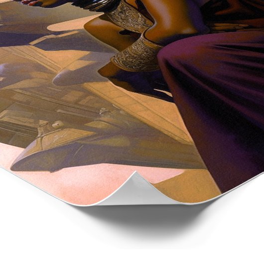 Afro-Amerikaanse futuristische dame Poster (Hoek)