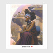 Afro-Amerikaanse futuristische dame Sticker (Vel)
