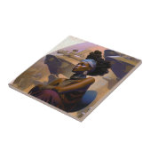 Afro-Amerikaanse futuristische dame Tegeltje (Zijkant)