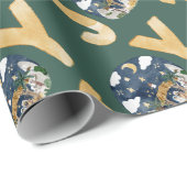 Afro-Amerikaanse Geboorte Kerstmis Cadeaupapier (Rol Hoek)