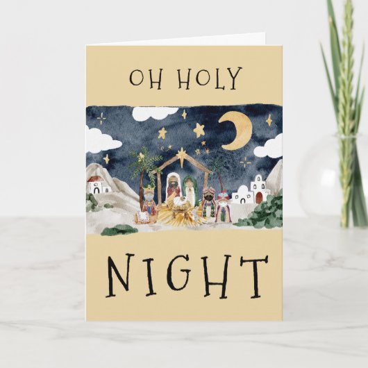 Afro-Amerikaanse Geboorte Kerstmis Kaart (Voorkant)