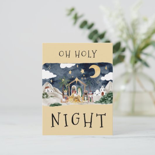 Afro-Amerikaanse Geboorte Kerstmis Kaart (Staand voorkant)