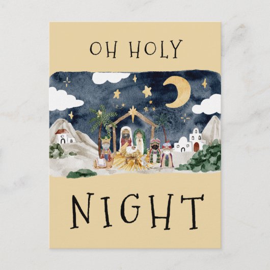 Afro-Amerikaanse Geboorte Kerstmis Kaart (Voorkant)