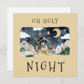 Afro-Amerikaanse Geboorte Kerstmis Kaart (Voorkant / Achterkant)