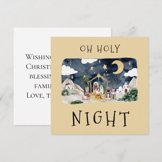 Afro-Amerikaanse Geboorte Kerstmis Kaart (Voorkant / Achterkant)