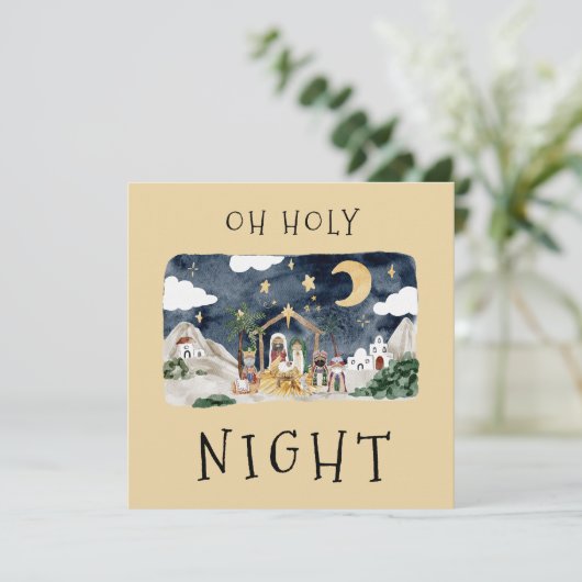 Afro-Amerikaanse Geboorte Kerstmis Kaart (Staand voorkant)