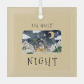 Afro-Amerikaanse Geboorte Kerstmis Kaart Glas Ornament (Voorkant)