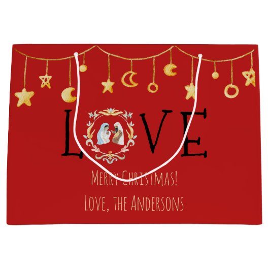 Afro-Amerikaanse Geboorte Kerstmis Kaart Groot Cadeauzakje (Voorkant)