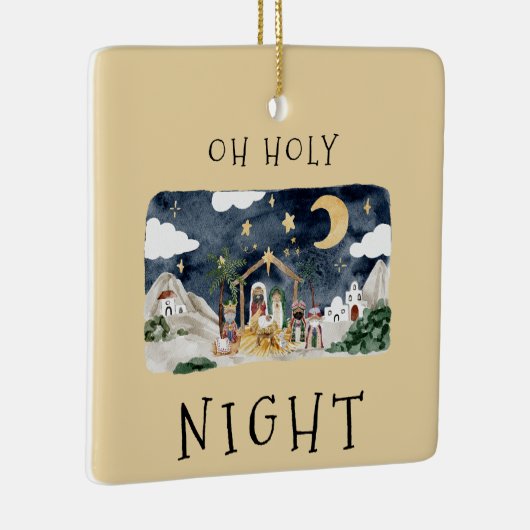 Afro-Amerikaanse Geboorte Kerstmis Kaart Keramisch Ornament (Rechts)