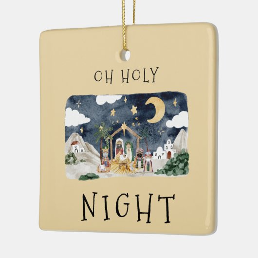 Afro-Amerikaanse Geboorte Kerstmis Kaart Keramisch Ornament (Links)