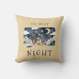 Afro-Amerikaanse Geboorte Kerstmis Kaart Kussen