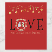 Afro-Amerikaanse Geboorte Kerstmis Kaart Wijn Etiket (Enkel label)