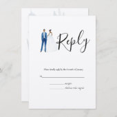 Afro-Amerikaanse geïllustreerde bruiloft van echtp Informatiekaartje (Voorkant / Achterkant)