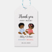 Afro-Amerikaanse Gender Reveal Party Gift Label Cadeaulabel (Achterkant)